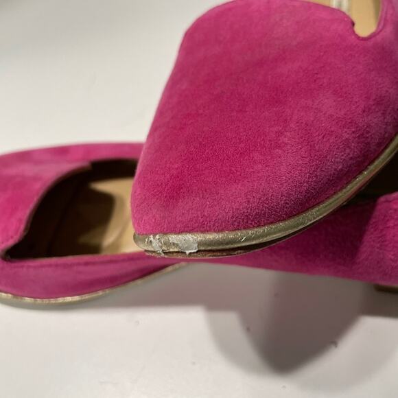 Diane Von Furstenberg suede flats pink with and Gold heel size 8 - Picture 5 of 6